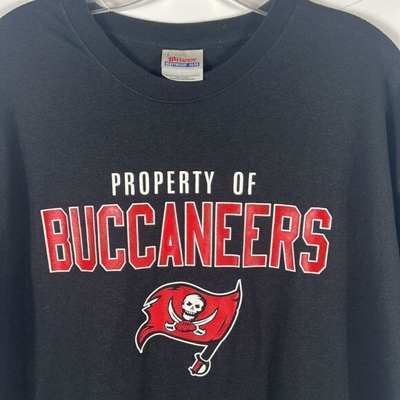 🔥🏈 True Vintage TAMPA BAY BUCCANEERS Football Black NFL T-Shirt - XL - PERFECT - Picture 2 of 4